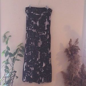 The Limited black and white strapless maxi dress